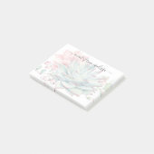 Niedlich rosa grüne Sukkulente Personalisiert Post Post-it Klebezettel (angewinkelt)