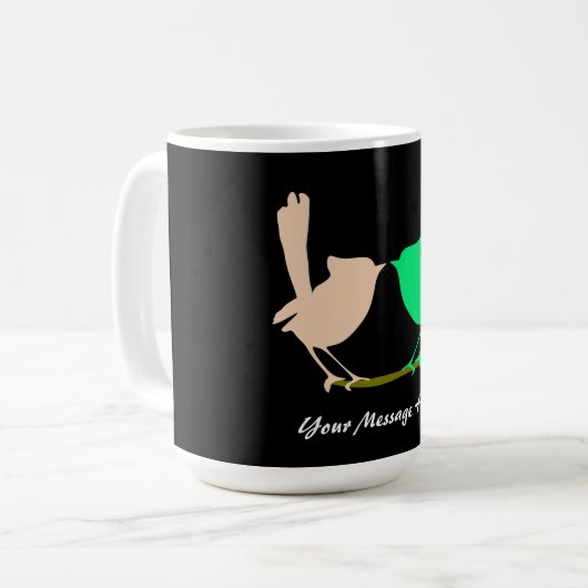 Niedlich rosa grüne Vögel, die sich auf den Namen  Kaffeetasse (Vorderseite Links)