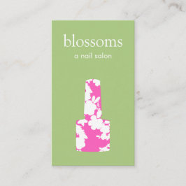 Niedlich-rosa-grüner Nagelsalon Maniküre Visitenkarte