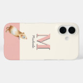 Niedlich-Rosa-Guinea-Pig-Monogramm-Illustration Case-Mate iPhone Hülle (Rückseite (Horizontal))