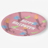 Niedlich rosa Halloween anpassbar Pappteller (Schrägansicht)