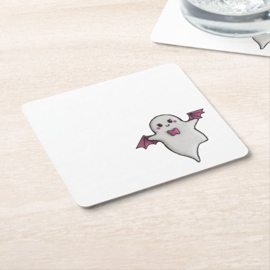 Niedlich-rosa Halloween-Bube Rechteckiger Pappuntersetzer (angewinkelt)