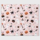 Niedlich-rosa Halloween Geschenkpapier (Flach)