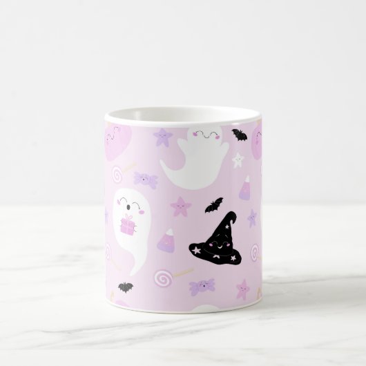 Niedlich-rosa Halloween Kaffeetasse (Mittel)
