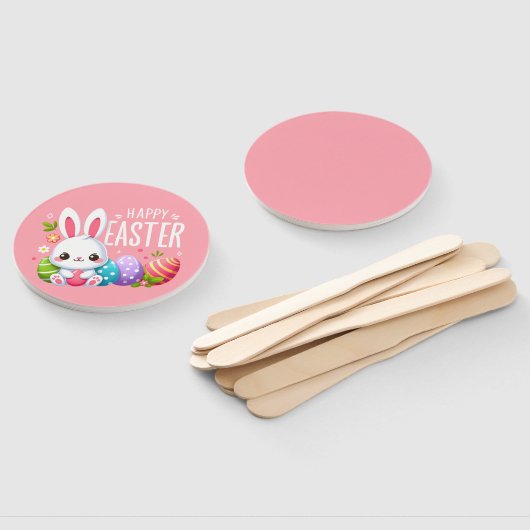 Niedlich, rosa Happy Ostersonne Fächer (Non-assembled)