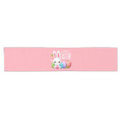 Niedlich, rosa Happy Ostersonne Kurzer Tischläufer (Horizontal)