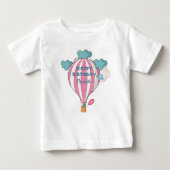 Niedlich rosa Heißluftballon mit Raccoon Baby T-shirt (Vorderseite)