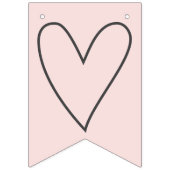 Niedlich rosa Herz-Girl's Rule Bunting Flags Wimpelkette (Erste Fahne)