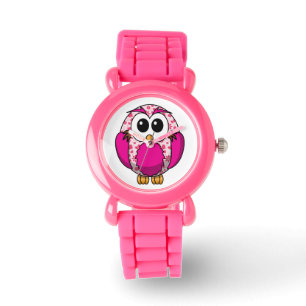 Niedlich rosa Herz Owl Armbanduhr