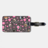 Niedlich rosa Herz und Blume Mama Hund FotoCollage Gepäckanhänger (Rückseite horizontal)