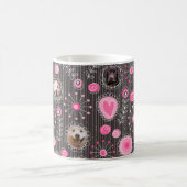 Niedlich rosa Herz und Blume Mama Hund FotoCollage Kaffeetasse (Mittel)