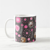 Niedlich rosa Herz und Blume Mama Hund FotoCollage Kaffeetasse (Links)