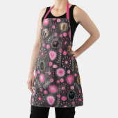 Niedlich rosa Herz und Blume Mama Hund FotoCollage Schürze (InSitu)