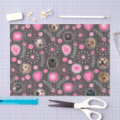 Niedlich rosa Herz und Blume Mama Hund FotoCollage Seidenpapier (Handwerk)