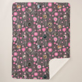 Niedlich rosa Herz und Blume Mama Hund FotoCollage Sherpadecke (Vorderseite)