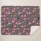 Niedlich rosa Herz und Blume Mama Hund FotoCollage Sherpadecke (Vorderseite (Horizontal))