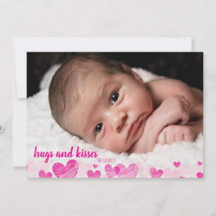 Niedlich rosa Herzchen Valentinstag Fotokarten Feiertagskarte