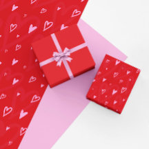 Niedlich rosa Herzen auf rotem Hintergrund