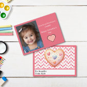 Niedlich rosa Herzen Cookie Foto Klassenzimmer Val Mitteilungskarte