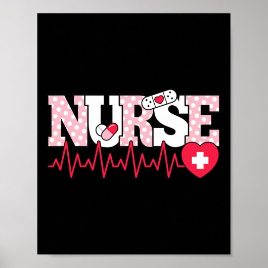 Niedlich rosa Herzklopfen Poster (Vorne)