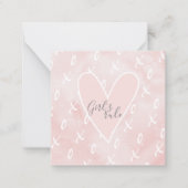 Niedlich rosa Herzklopfen Valentinstag Mitteilungskarte (Vorderseite)
