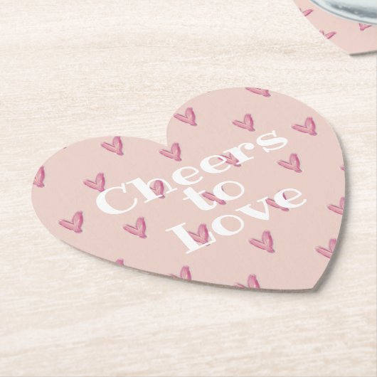 Niedlich rosa Herzklopfen Valentinstag Untersetzer (angewinkelt)