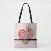Niedlich rosa Herzrosa Rosen Tasche (Vorderseite)
