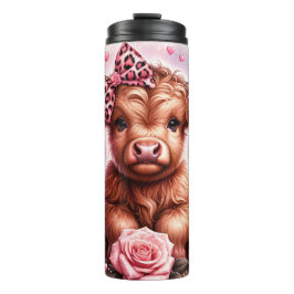 Niedlich-rosa-Highland-Kuh-Thermal-Tumbler Thermosbecher