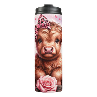 Niedlich-rosa-Highland-Kuh-Thermal-Tumbler Thermosbecher