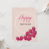 Niedlich-rosa Himbeeren Aquarellbilder Karte (Vorderseite/Rückseite Beispiel)
