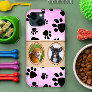Niedlich rosa Hintergrund mit Pfoten, benutzerdefi Case-Mate iPhone Hülle