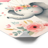 Niedlich rosa Hintergrundelementar Poster (Ecke)