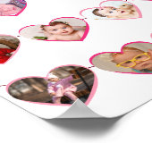 Niedlich rosa Hört mein erstes Jahr 12 FotoCollage Poster (Ecke)