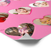 Niedlich rosa Hört mein erstes Jahr 12 FotoCollage Poster (Ecke)