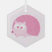 Niedlich rosa Igel Ornament Aus Glas (Vorderseite)