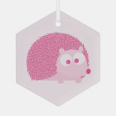 Niedlich rosa Igel Ornament Aus Glas (Rückseite)