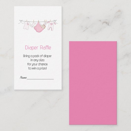 Niedlich-rosa-Illustrationsblatt Begleitkarte (Vorne/Hinten)