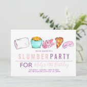 Niedlich-rosa-Jungen-Schlummer Party Geburtstag ei Einladung (Stehend Vorderseite)