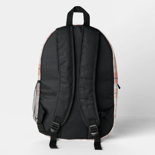 Niedlich rosa Karierte Tartan Karo Monogramm Bedruckter Rucksack (Rückseite)