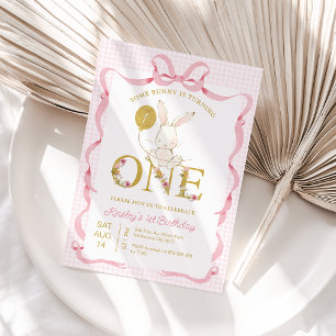 Niedlich rosa Karierte Wildblume Einige Sonntag 1. Einladung