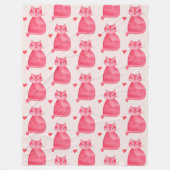 Niedlich rosa Katzenherzen Fleecedecke (Vorderseite)