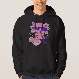 Niedlich-rosa Kawaii Axolotl mit Brille, die Klar Hoodie