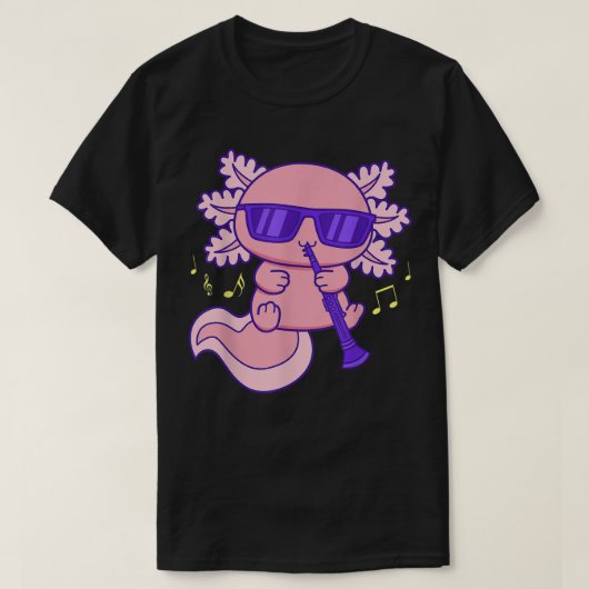 Niedlich-rosa Kawaii Axolotl mit Brille, die Klar  T-Shirt (Design vorne)