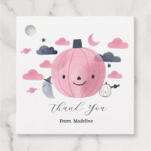 niedlich-rosa-kleine Pumkini Geburtstagseinladunge