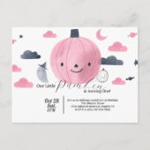 niedlich-rosa kleine Pumpanlage Geburtstagseinladu Postkarte (Vorderseite)