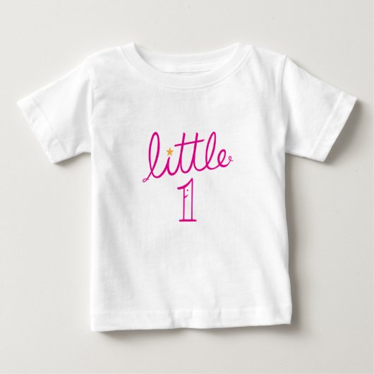 Niedlich rosa Kleiner, kursiver Text mit Star Baby T-shirt (Vorderseite)