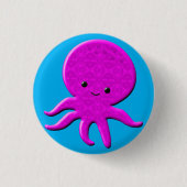 Niedlich rosa Krake Button (Vorderseite)