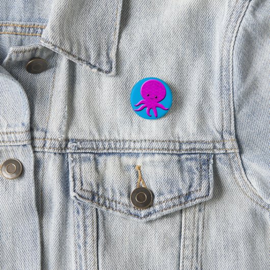 Niedlich rosa Krake Button (Beispiel)