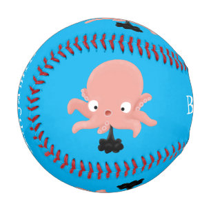 Niedlich-rosa-Kraken-Cartoon-Spaß Baseball