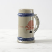 Niedlich-rosa-Kraken-Cartoon-Spaß Bierglas (VorderseiteRechts)